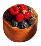 Klein taartje met vers rood fruit